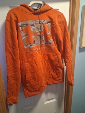 Under Armour Orange Camo Logo Pullover Hoodie